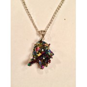 668 collier aura quartz arc en ciel argent sterling, 